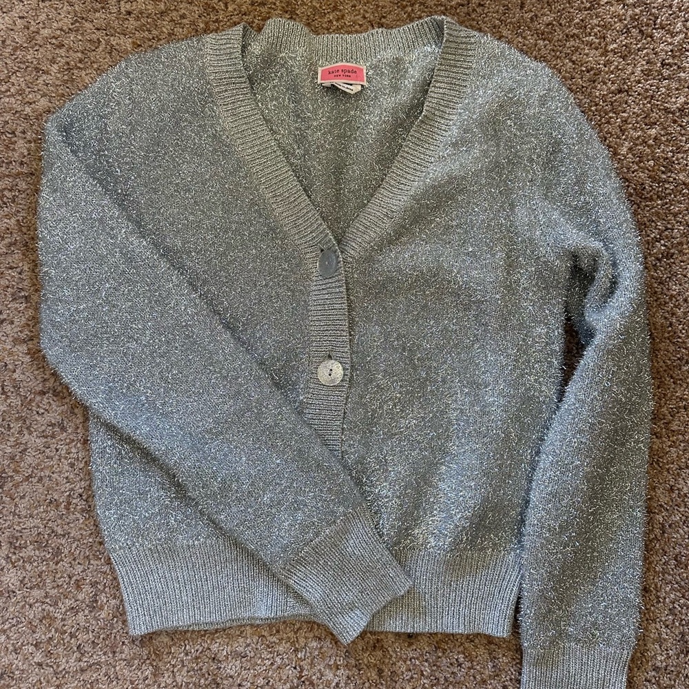 Kate Spade Silver Button-Up Cardigan